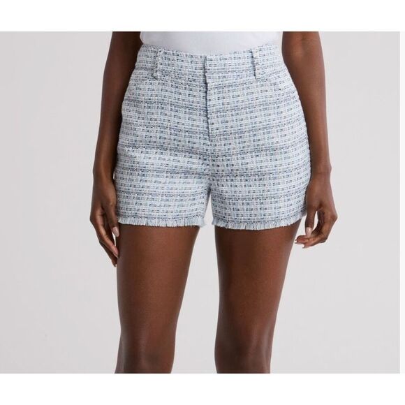 Calvin Klein Blue Slim Fit Tweed Shorts US 10 MSRP $79 NEW - Picture 1 of 6